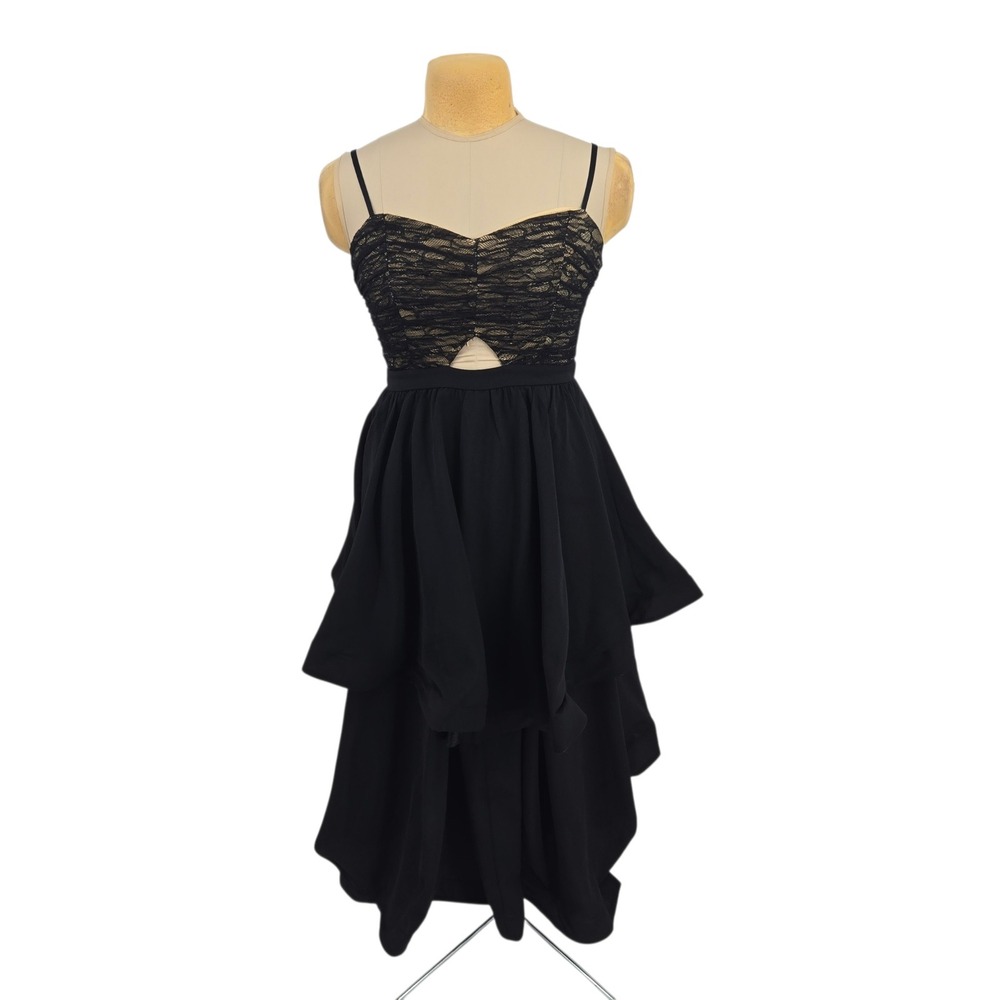 Privy Maxi Dress M Black Lace Formal Indie Sleaze Gothic Romance Dark Coquette